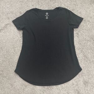 Ruby Rd. Basic T-Shirt Womens PS Black Round Neck Short Sleeve 100% Cotton Tee